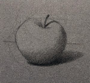 tons foncés dessin pomme.